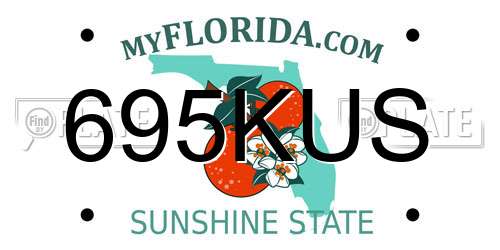 695KUS Florida License Plate