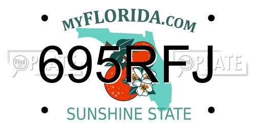 695RFJ Florida License Plate