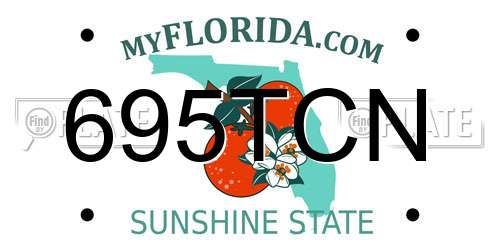 695TCN Florida License Plate