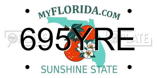 695YRE Florida License Plate