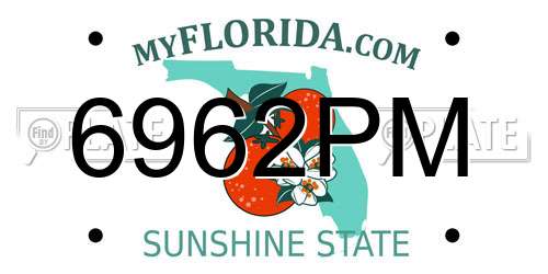 6962PM Florida License Plate