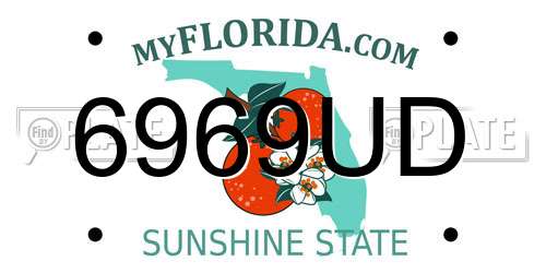 6969UD Florida License Plate