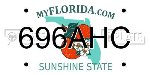 696AHC Florida License Plate