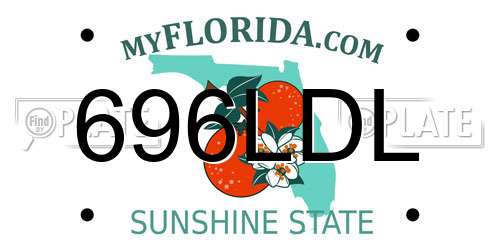 696LDL Florida License Plate