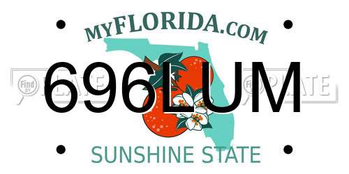 696LUM Florida License Plate