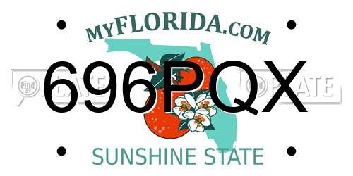 696PQX Florida License Plate