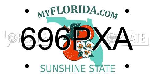 696PXA Florida License Plate