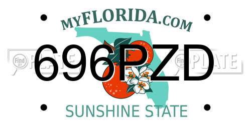 696PZD Florida License Plate