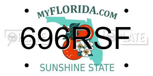 696RSF Florida License Plate