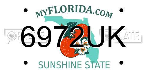 6972UK Florida License Plate