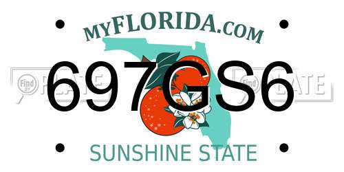 697GS6 Florida License Plate