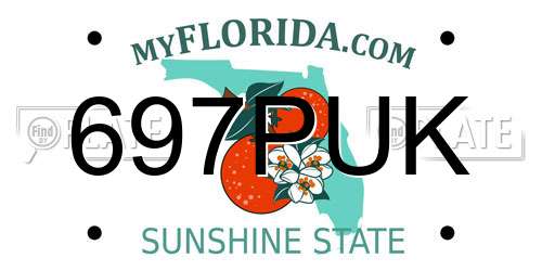 697PUK Florida License Plate