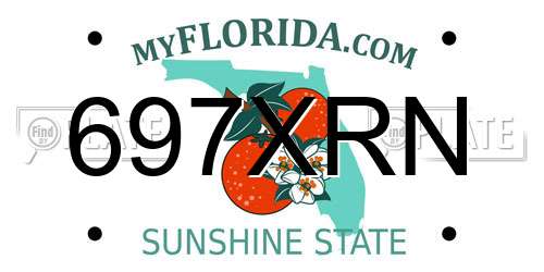 697XRN Florida License Plate