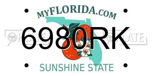 6980RK Florida License Plate