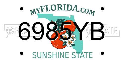 6985YB Florida License Plate