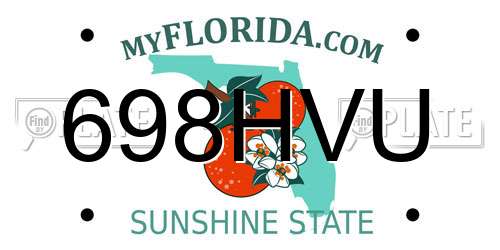 698HVU Florida License Plate