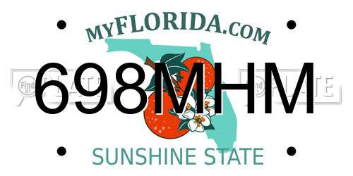 698MHM Florida License Plate