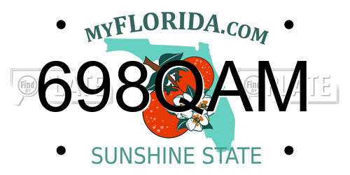 698QAM Florida License Plate