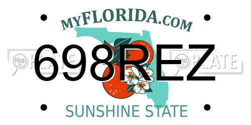 698REZ Florida License Plate