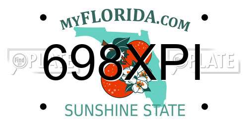 698XPI Florida License Plate