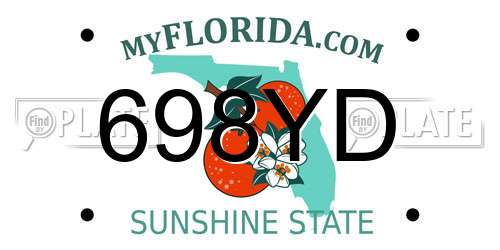 698YD Florida License Plate