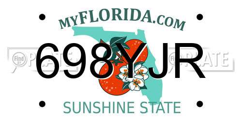 698YJR Florida License Plate