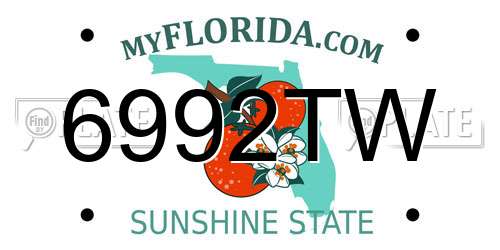 6992TW Florida License Plate