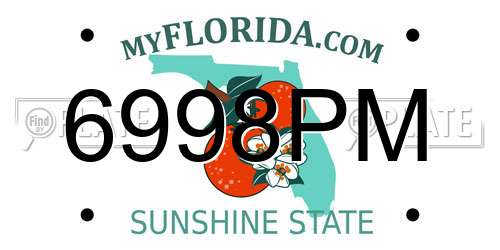 6998PM Florida License Plate