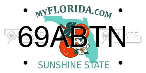 69ABTN Florida License Plate