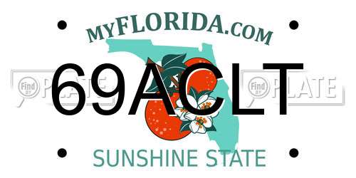 69ACLT Florida License Plate
