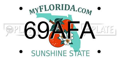 69AFA Florida License Plate