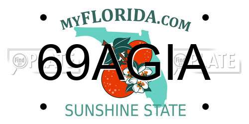 69AGIA Florida License Plate