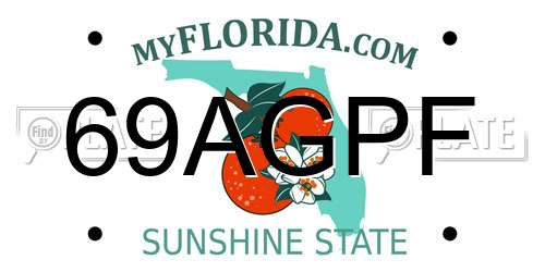 69AGPF Florida License Plate