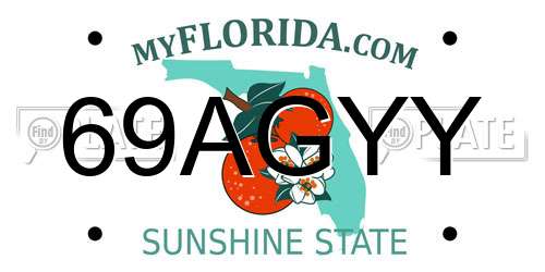 69AGYY Florida License Plate