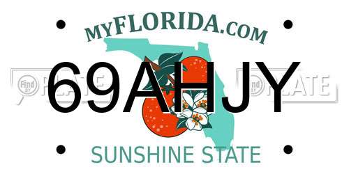 69AHJY Florida License Plate