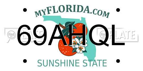 69AHQL Florida License Plate