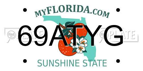 69ATYG Florida License Plate
