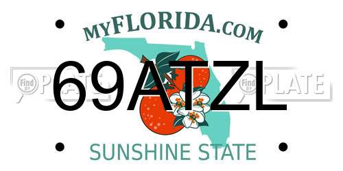 69ATZL Florida License Plate