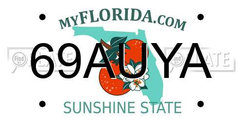 69AUYA Florida License Plate
