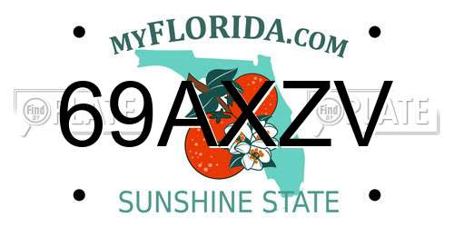 69AXZV Florida License Plate