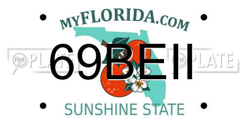 69BEII Florida License Plate