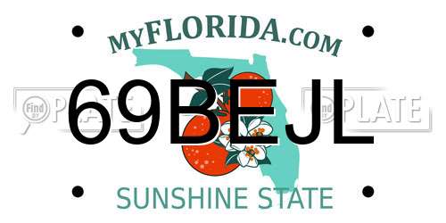 69BEJL Florida License Plate
