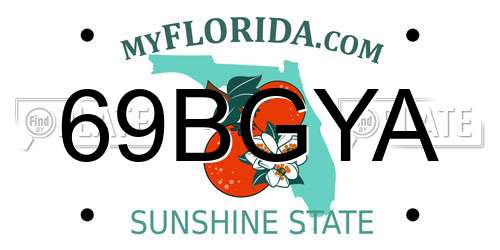 69BGYA Florida License Plate