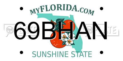 69BHAN Florida License Plate
