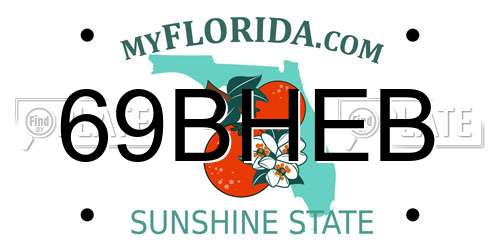 69BHEB Florida License Plate