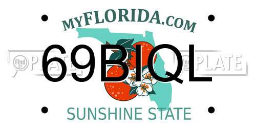 69BIQL Florida License Plate