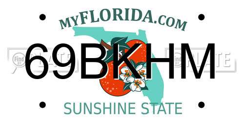 69BKHM Florida License Plate