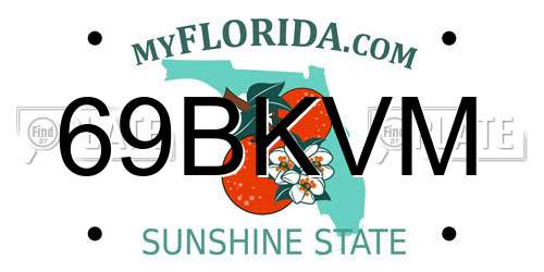 69BKVM Florida License Plate