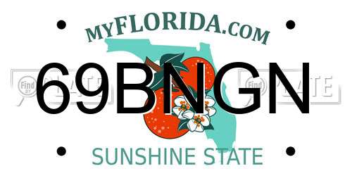 69BNGN Florida License Plate