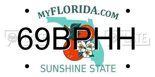 69BPHH Florida License Plate